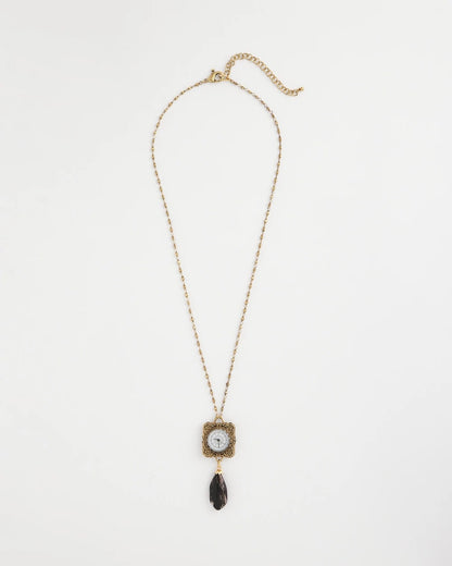 Chico's | Clock Pendant Necklace/ Gold