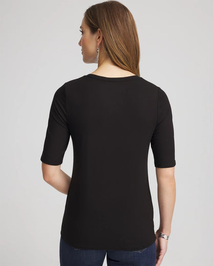 Chico's | Elbow Sleeve Tee/ Black