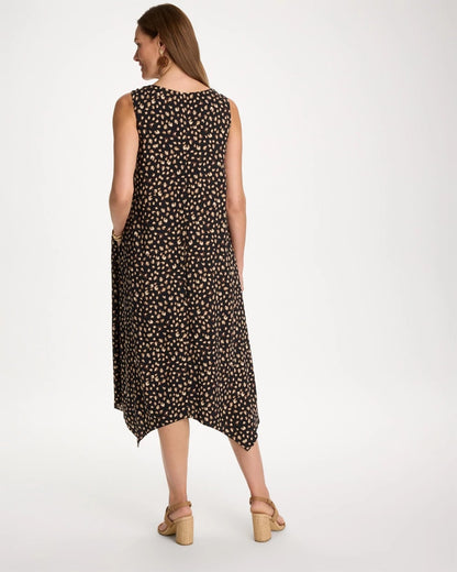 Chico's | Rayon-Silk Asymmetrical Hem Dress/ Black
