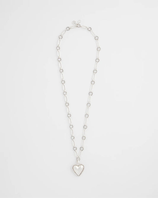 Chico's | Heart Twice As Nice Pendant Necklace/ Silver