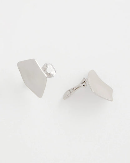 Chico's | Silver Fan Clip On Earrings/ Silver