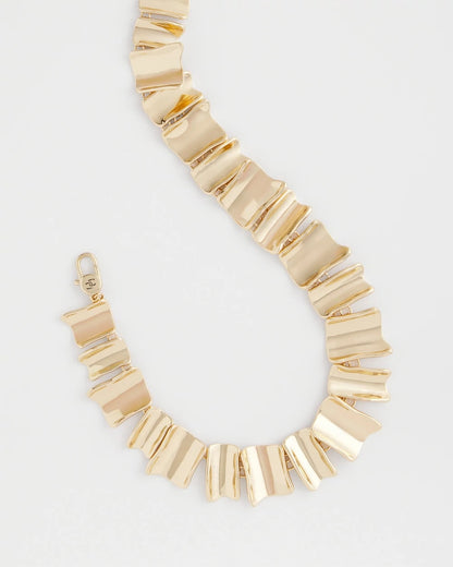 Chico's | Gold Wave Collar Necklace/ Gold