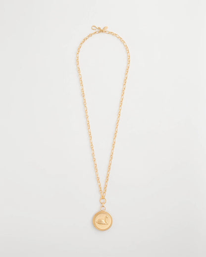 Chico's | Reversible Swan Pendant Necklace/ Gold