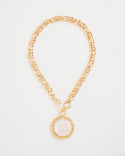 Chico's | Reversible Swan Pendant Necklace/ Gold