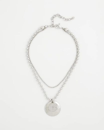 Chico's | Short Silver Ball Chain Pendant/ Silver