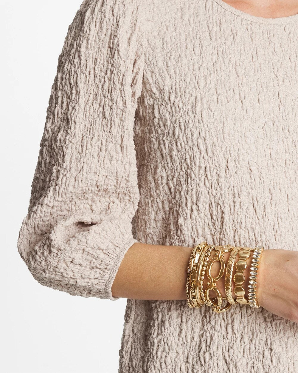 Chico's | Gold Link Stretch Bracelet/ Gold