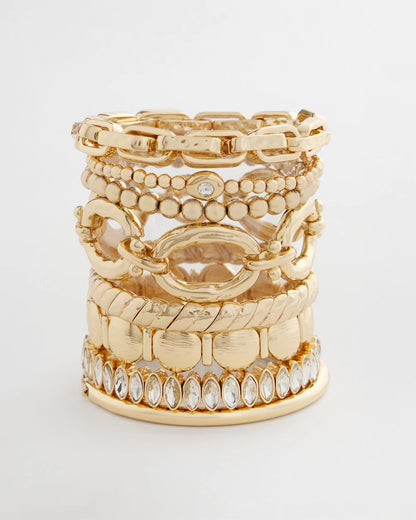 Chico's | Textured Circle Stretch Bracelet/ Gold