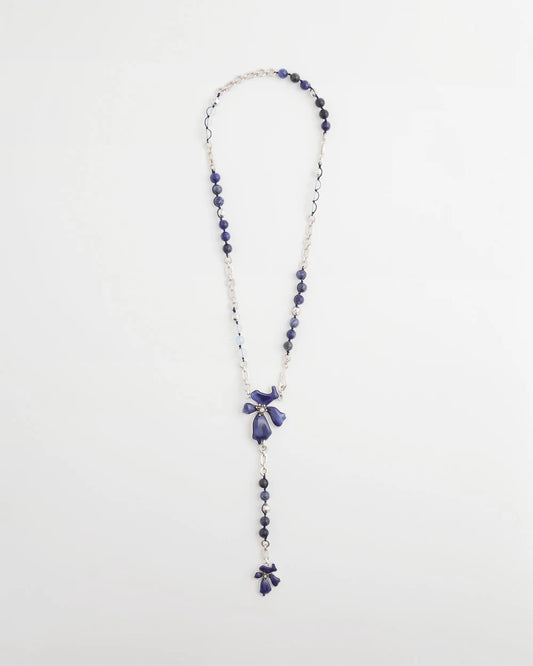 Chico's | Blue Flower Long Y-Necklace/ Blue