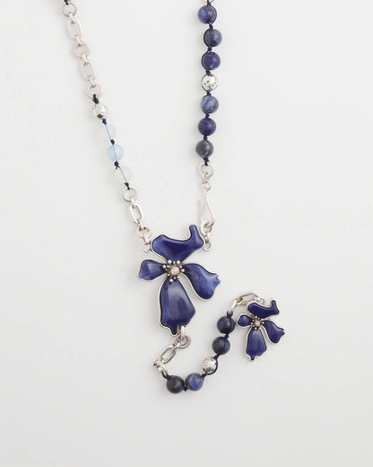 Chico's | Blue Flower Long Y-Necklace/ Blue