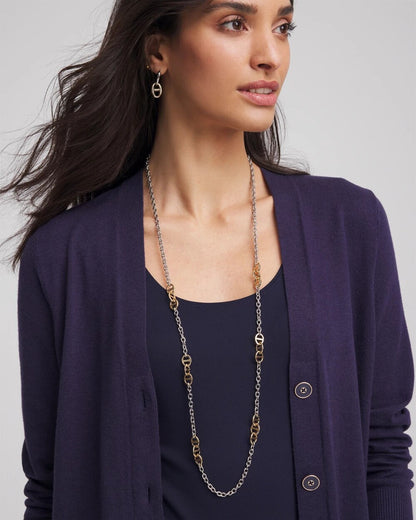 Chico's | Mixed Metal Link Long Necklace/ Mixed Metals