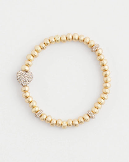 Chico's | Gold Heart Stretch Bracelet/ Gold