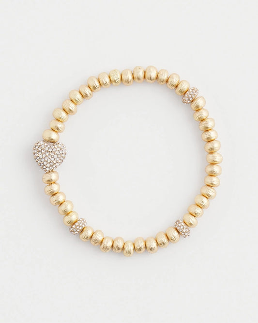 Chico's | Gold Heart Stretch Bracelet/ Gold