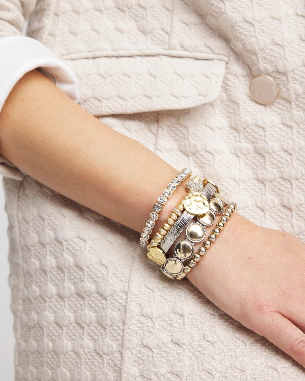 Chico's | Gold Heart Stretch Bracelet/ Gold