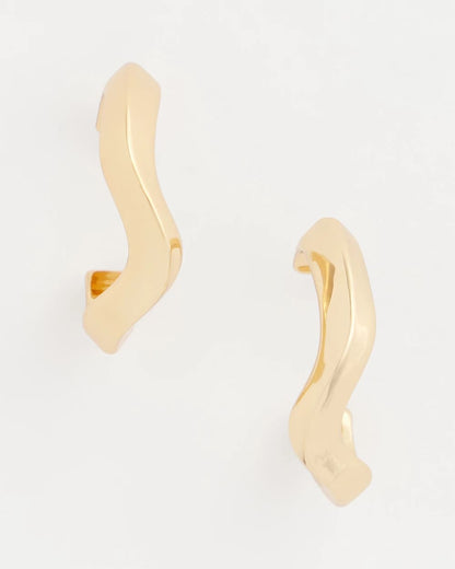 Chico's | Gold Wavy Hoop Earrings/ Gold