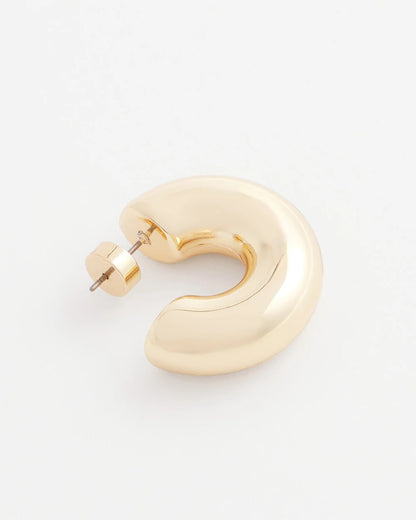 Chico's | Gold Puff Hoop Earrings/ Gold