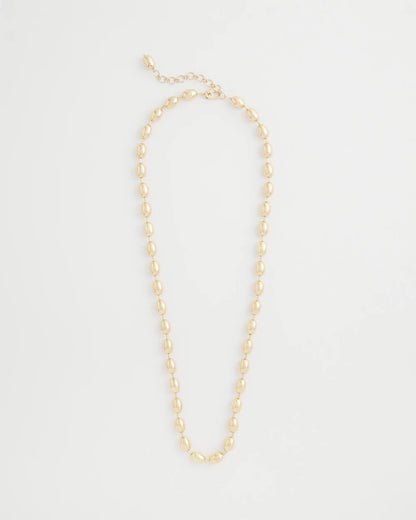 Chico's | Gold Bead Long Single Strand Necklace/ Gold