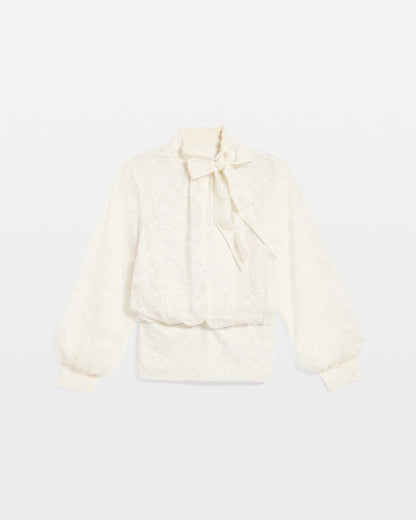 Chico's | Tie-Neck Banded-Bottom Top/ English Cream