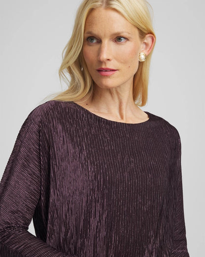 Chico's | Crinkle Velvet Banded-Bottom Top/ Night Bloom