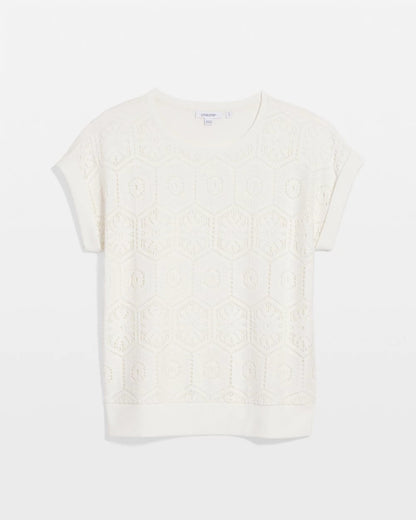 Chico's | Crocheted Cotton-Blend Shirt/ Ecru