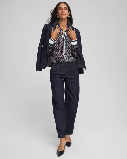 Chico's | Faux Silk Twill Shirt/ Passport Blue