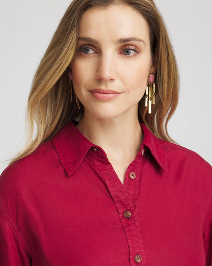 Chico's | Tencel™ Classic Fit Shirt/ Russet Red