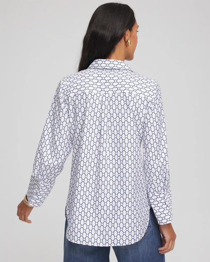 Chico's | No Iron™  Chain Connection Shirt/ Passport Blue