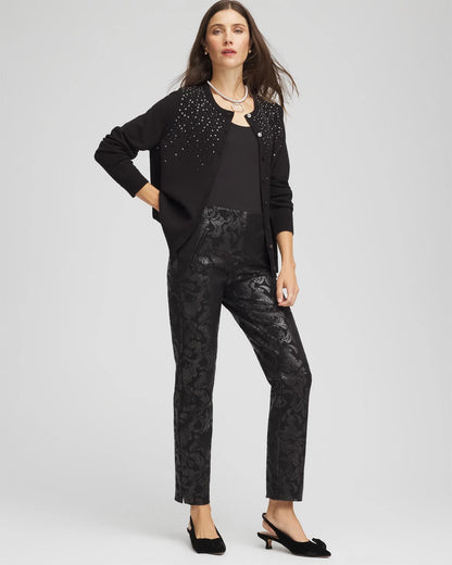 Chico's | Ombré Rhinestone Cardigan/ Black