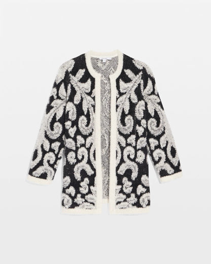 Chico's | Abstract Fuzzy Cardigan/ Black