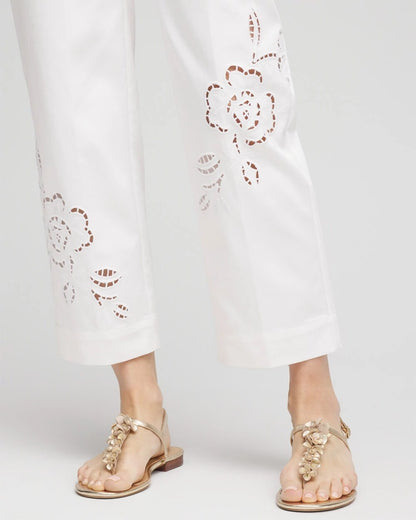 Chico's | Sateen Cutout Cropped Pants/ Alabaster
