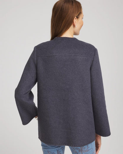 Chico's | Wool Scarf Jacket/ Dark Denim Heather