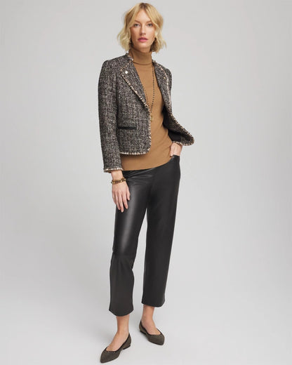 Chico's | Tweed Mix Moto Jacket/ Black