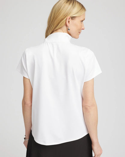 Chico's | Zenergy® UPF Mockneck Short-Sleeve Top/ Alabaster