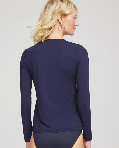 Chico's | Gottex Long-Sleeve Swim Shirt/ Navy