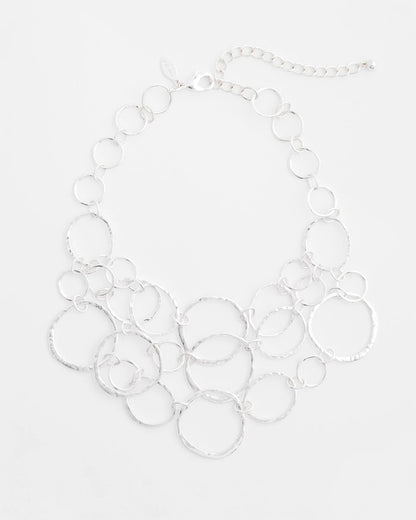 Chico's | Short Silvertone Multi-Strand Link Necklace/ Silver