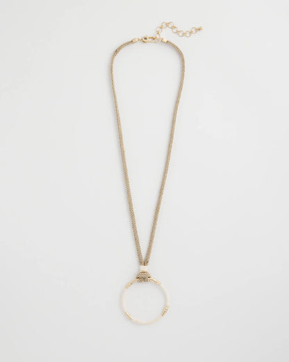 Chico's | Large Open Pendant Necklace/ Neutral