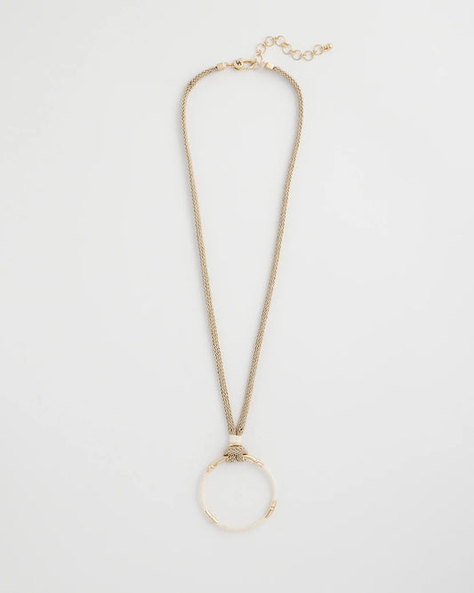 Chico's | Large Open Pendant Necklace/ Neutral