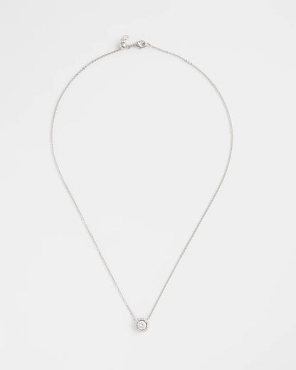 Chico's | Silver Tone Drop Stone Necklace/ Silver