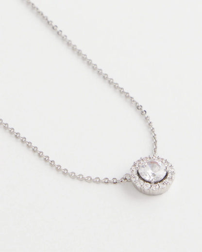 Chico's | Silver Tone Drop Stone Necklace/ Silver