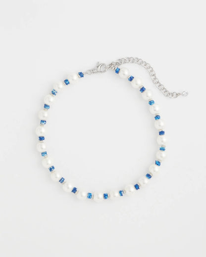 Chico's | Short Pearl Blue Necklace/ Blue
