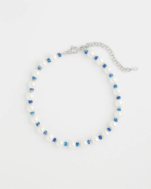 Chico's | Short Pearl Blue Necklace/ Blue