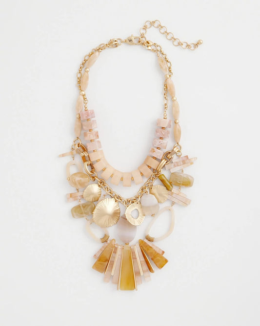 Chico's | Chico's Originals Neutral Stone Bib Necklace/ Neutral