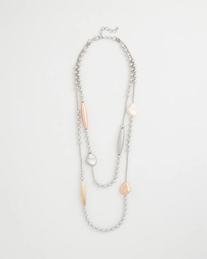 Chico's | Copper and Silver Double Strand Necklace/ Mixed Metals