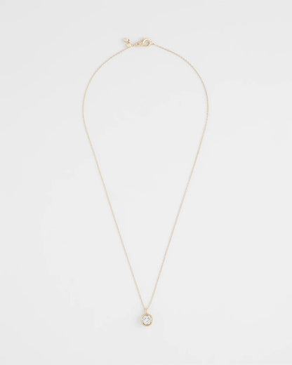 Chico's | Bezel Set Pendant Goldtone Necklace/ Gold