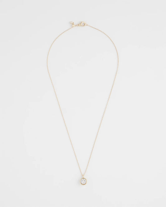 Chico's | Bezel Set Pendant Goldtone Necklace/ Gold