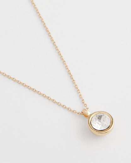 Chico's | Bezel Set Pendant Goldtone Necklace/ Gold