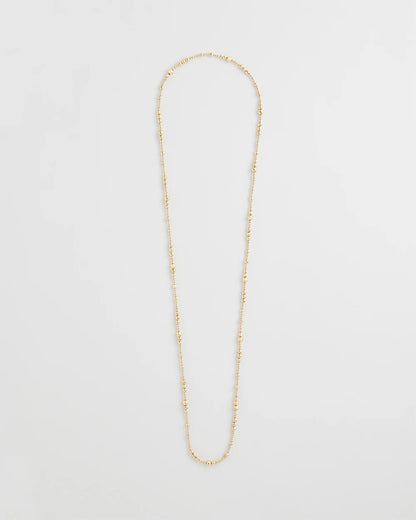 Chico's | Goldtone Long Beaded Necklace/ Gold