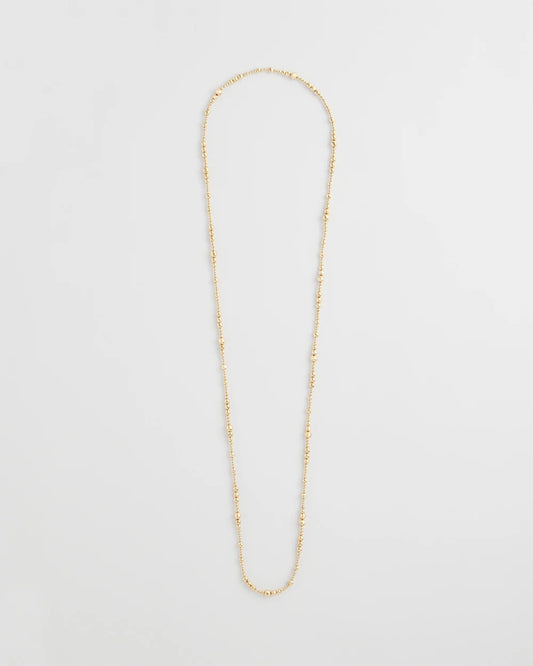 Chico's | Goldtone Long Beaded Necklace/ Gold