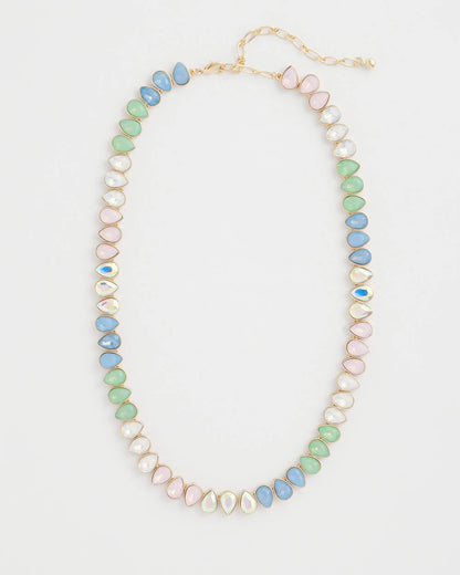 Chico's | Teardrop Tennis Necklace/ Multi