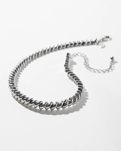 Chico's | Silver Tone Twist Collar Necklace/ Silver