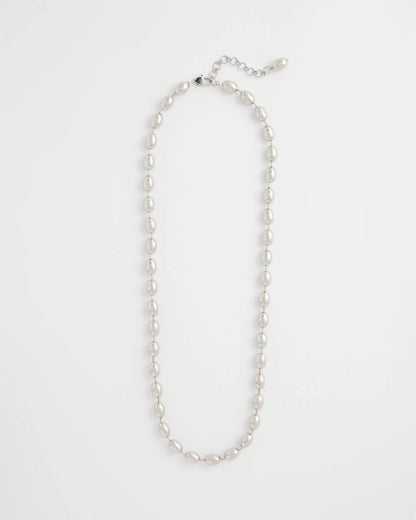 Chico's | Silver Bead Long Single Strand Necklace/ Silver